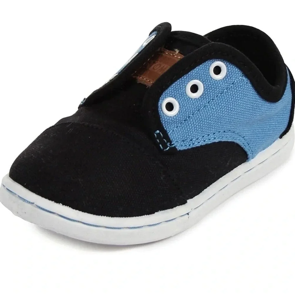 TOMS - Tiny Paseos Shoes, Size:‎ T2 US Toddler, Color: Black Blue